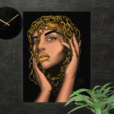 Golden Girl Canvas Painting - Openeyestudios