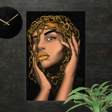 Golden Girl Canvas Painting - Openeyestudios