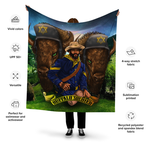 Giant Green Eyed Buffalo Solider Tapestry - Openeyestudios