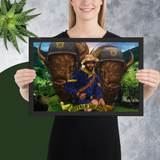 Green Eyed Buffalo Solider Tapestry Framed Print - Openeyestudios
