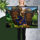 Green Eyed Buffalo Solider Tapestry Framed Print - Openeyestudios