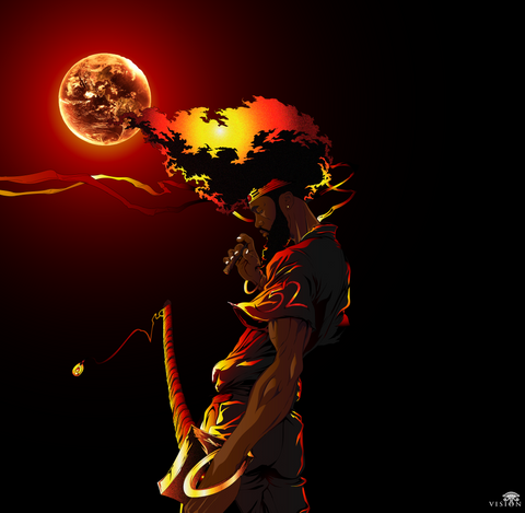 Afro Drew Red Sun Framed Poster - Openeyestudios