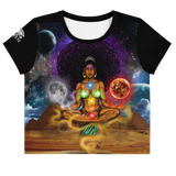 Crystallized Vision Goddess All-Over Print Crop Tee - Openeyestudios