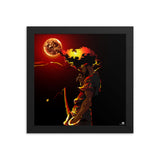 Afro Drew Red Sun Framed poster - Openeyestudios