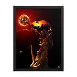 Afro Drew Red Sun Framed poster - Openeyestudios