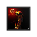 Afro Drew Red Sun Framed poster - Openeyestudios