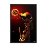 Afro Drew Red Sun Framed poster - Openeyestudios